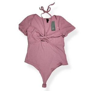 Wild Fable Mauve Sweetheart Neckline BodySuit Large